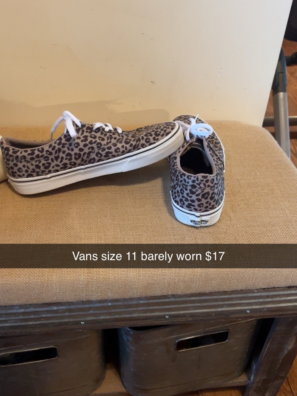 Vans womens Leopard Print Lace-Up Sneakers - Brown
